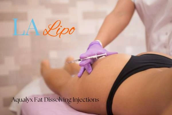 Woman having fat dissolving injections Romford on thighs