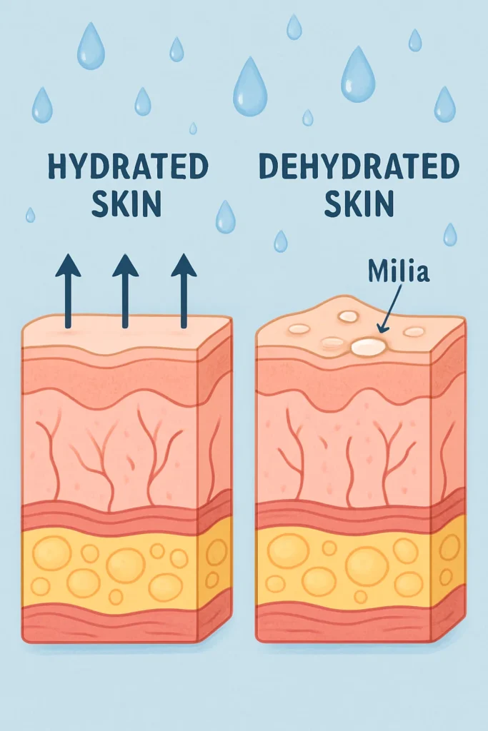 The importance of hydration and milia production Romford