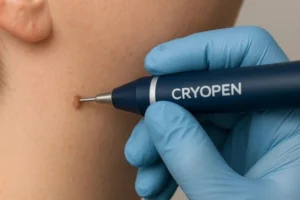 Person receiving skin tag removal Romford