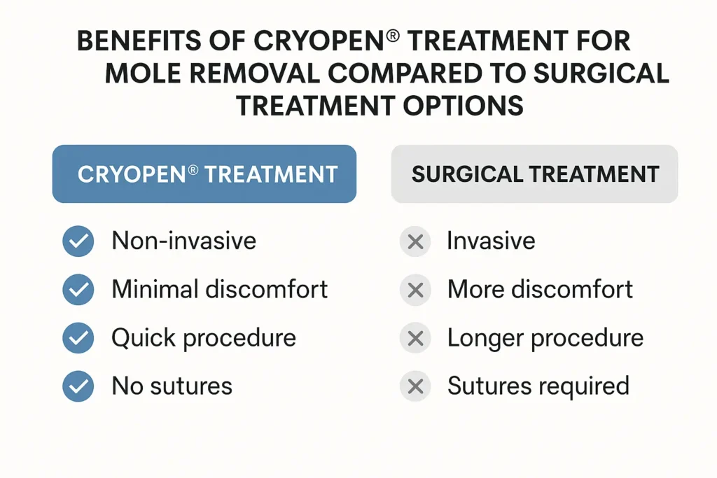 Benefits of facial mole removal Romford - call our team today to book a consultation